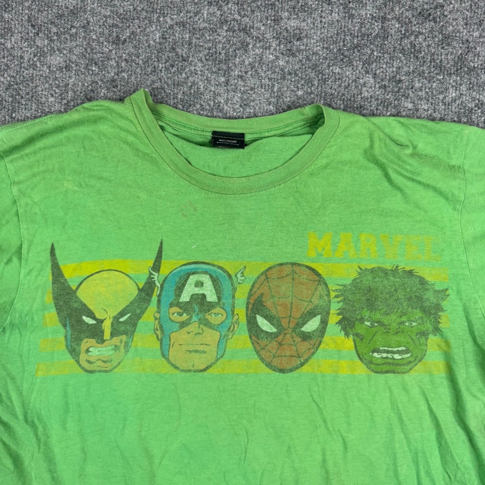 Marvel T-Shirt Mens Size L Graphic Wolverine Captain America Spiderman Hulk